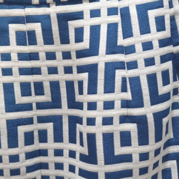 Loft Geo Blue/White Mini/Midi Skirt Size 2 - Picture 2 of 4